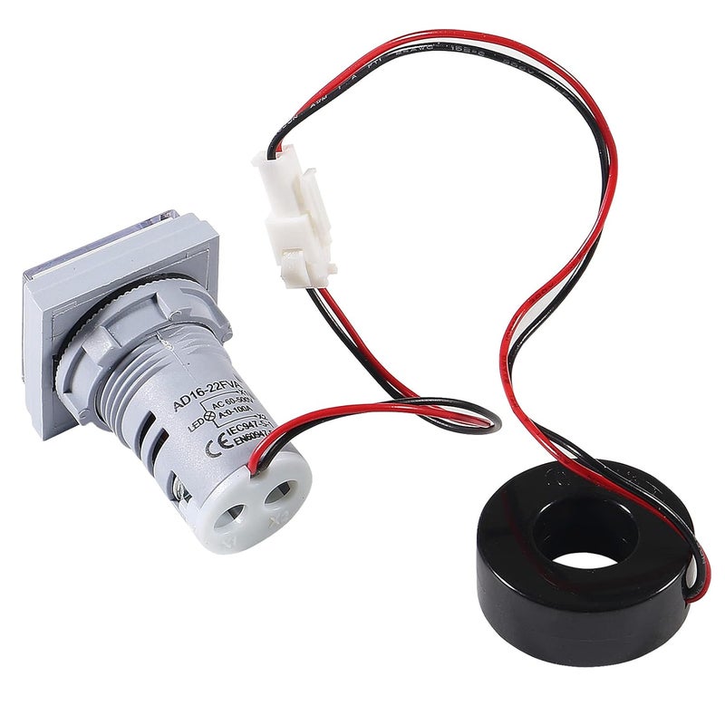 AiTrip 2Pack LED Display Voltmeter, Square Dual Display Voltmeter and Ammeter LED Digital Voltage Gauge AC 60-500V 0-100A Current Meter Indicator - Image 5